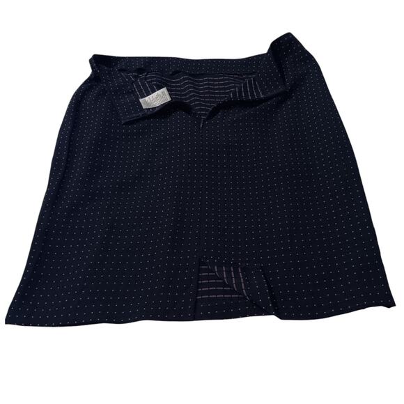 VINTAGE Dressbarn 2-Piece Skirt Top Set Navy Blue Pink Dots Large Career Dressy - Picture 8 of 14